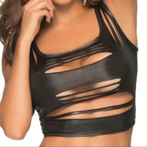 Faux Leather Crop Top